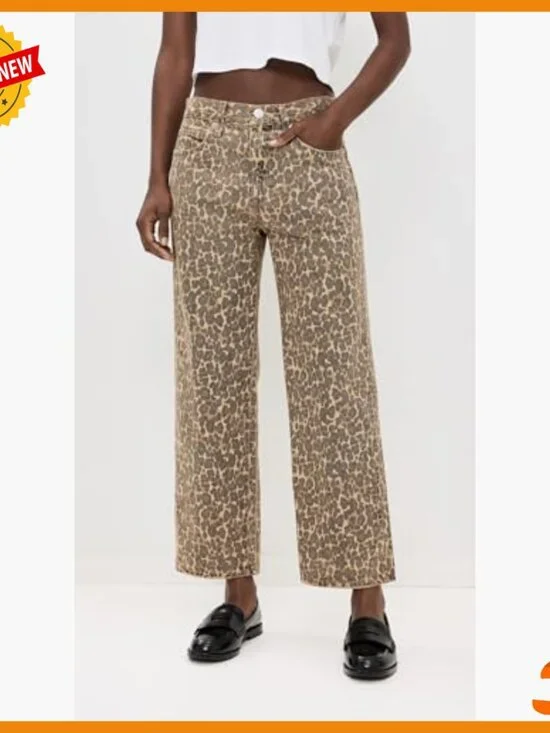 Mid-Rise Wide Leg Ankle Jeans, Non-Stretch Denim, Runs Large - Picture 2 of 6